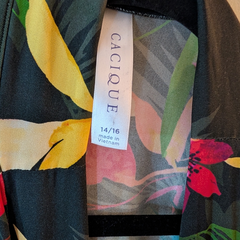 EUC! 🌺Cacique Tropical Floral Kimono and Teddy Set Size 14/16 - Picture 5 of 10